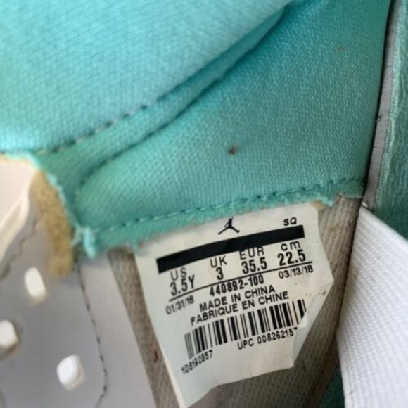 Air Jordan 5 Retro Light Aqua 2018 440892-100 Size 3.5 Women’s Size 5 - Picture 12 of 12